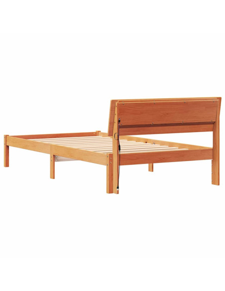 Struttura del letto Cera marrone 90 x 190 cm Legno di pino