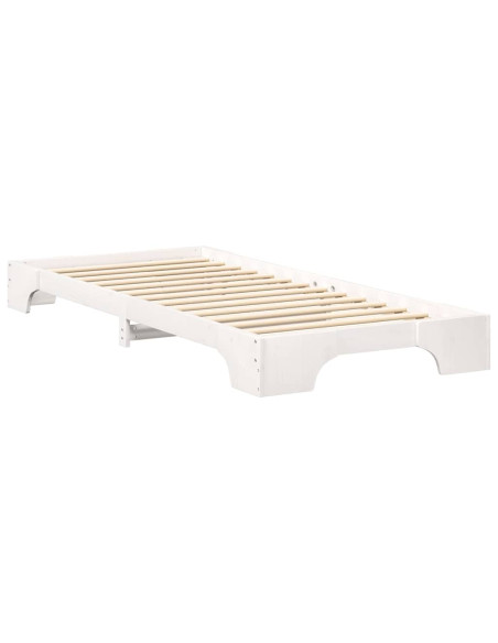 Struttura letto a terra Bianco 80 x 210 cm legno