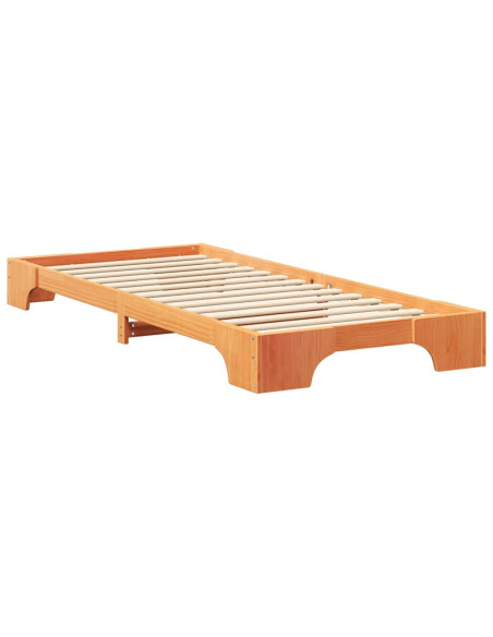 Struttura letto a terra con archiviazione Marrone 80 x 210 cm