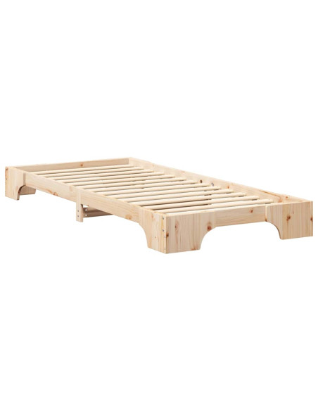 Struttura letto a terra con archiviazione Marrone 90 x 210 cm