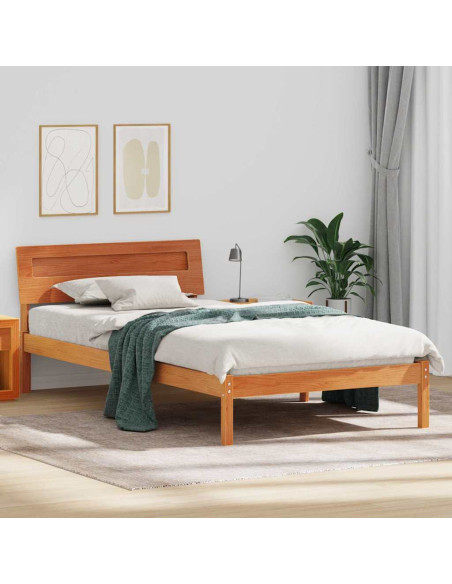 Struttura del letto Cera marrone 90 x 190 cm Legno di pino