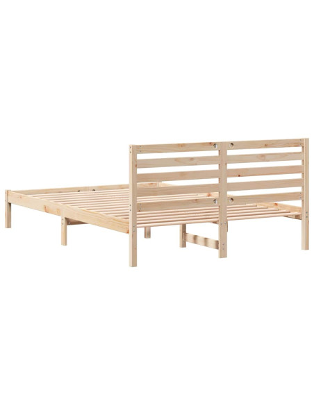 Struttura del letto Marrone 140 x 220 cm Legno di pino massello