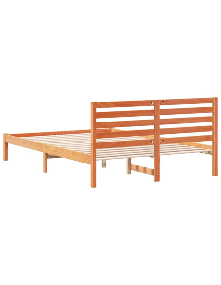 Struttura del letto con testiera Cera marrone 140 x 220 cm