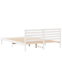 Struttura del letto Bianco 160 x 220 cm Pino massello