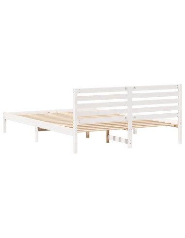 Struttura del letto Bianco 160 x 220 cm Pino massello