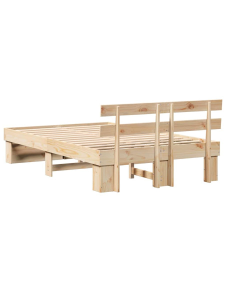 Struttura del letto Marrone 140 x 190 cm Pino massello