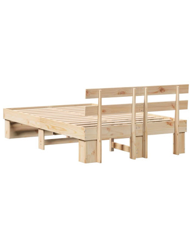 Struttura del letto Marrone 120 x 190 cm Pino massello