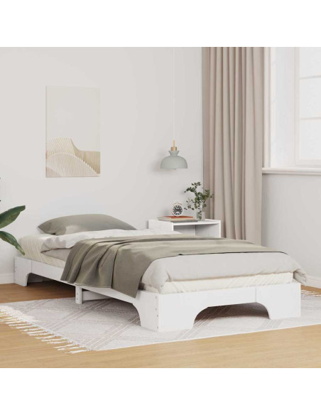 Struttura letto a terra Bianco 80 x 210 cm legno