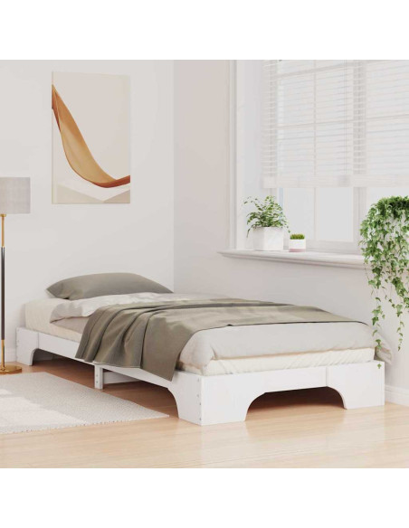 Struttura letto a terra Bianco 80 x 210 cm legno