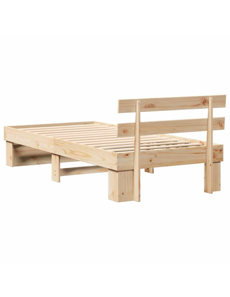 Struttura del letto Marrone 100 x 200 cm Legno di pino massello