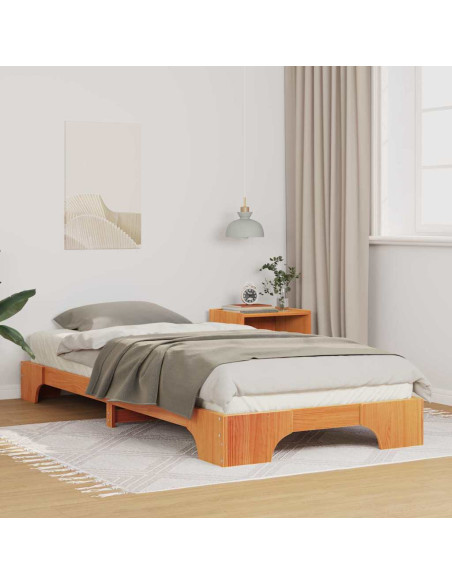 Struttura letto a terra con archiviazione Marrone 80 x 210 cm