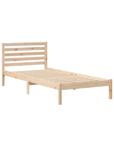 Struttura del letto Marrone 100 x 220 cm Pino massello