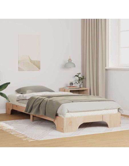 Struttura del letto Marrone 90 x 210 cm Pino massello