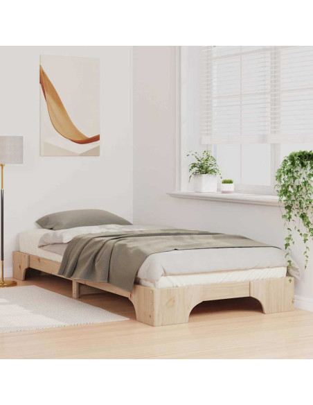 Struttura letto a terra con archiviazione Marrone 90 x 210 cm