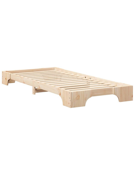 Struttura letto a terra con archiviazione Marrone 90 x 210 cm