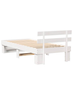 Struttura del letto Bianco 90 x 190 cm Pino massello
