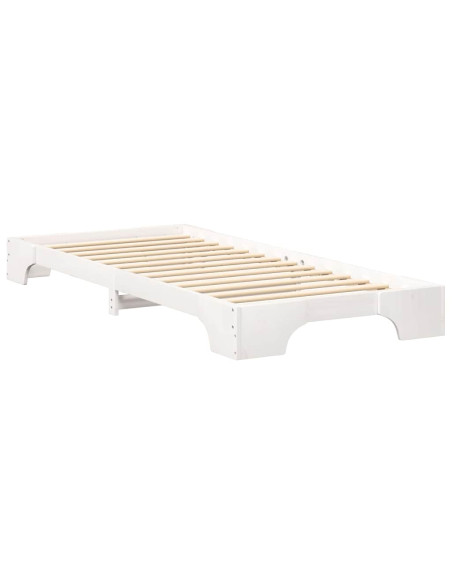Struttura letto a terra Bianco 90 x 210 cm legno