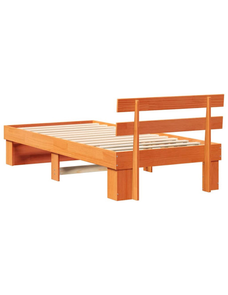 Struttura del letto Cera marrone 75 x 190 cm Legno di pino