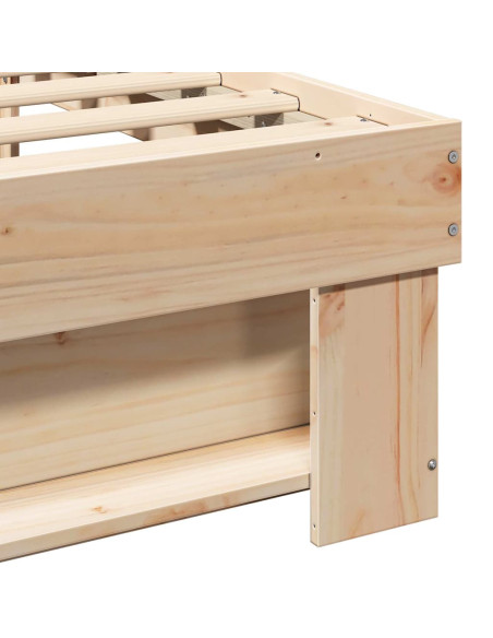 Struttura del letto Marrone 140 x 190 cm Legno di pino massello