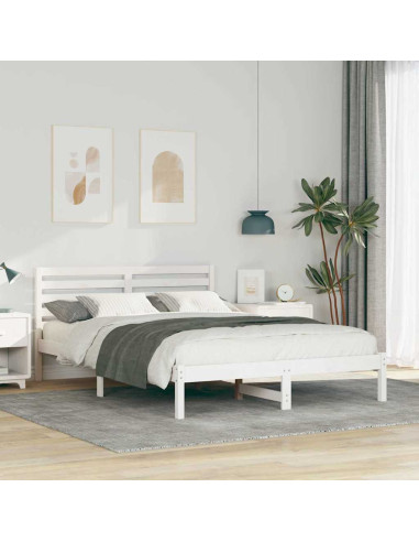 Struttura del letto Bianco 140 x 220 cm Pino massello