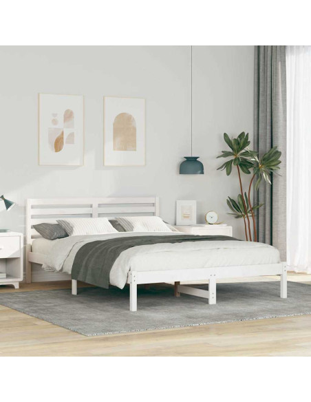 Struttura del letto Bianco 140 x 220 cm Pino massello