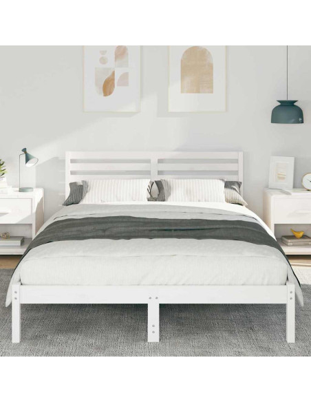 Struttura del letto Bianco 140 x 220 cm Pino massello
