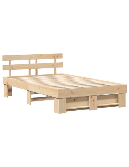 Struttura del letto Marrone 140 x 190 cm Legno di pino massello