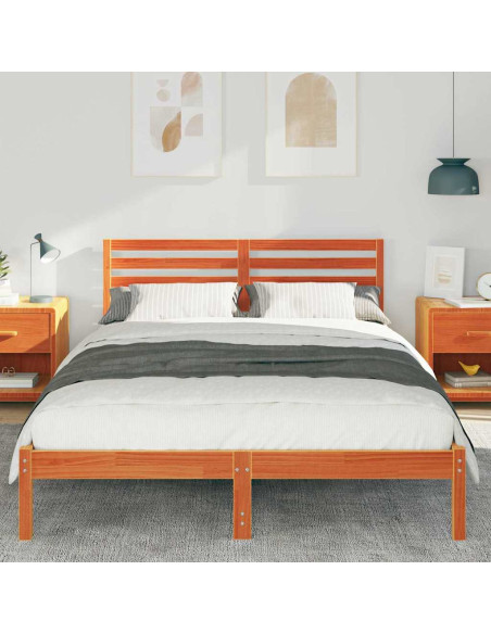Struttura del letto Marrone cerato 140 x 220 cm Pino massello