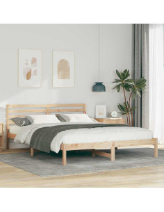 Struttura del letto Marrone 160 x 220 cm Pino massello 2