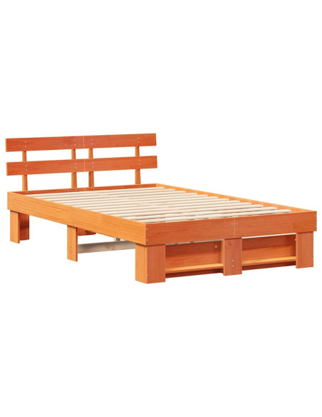 Struttura del letto Marrone cerato 140 x 190 cm Pino massello