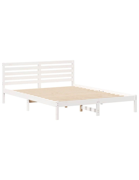 Struttura del letto Bianco 160 x 220 cm Pino massello