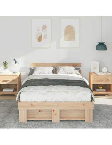 Struttura del letto Marrone 120 x 190 cm Pino massello