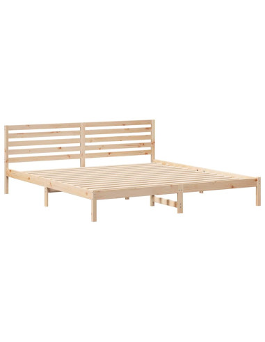Struttura del letto Marrone 200 x 220 cm Pino massello
