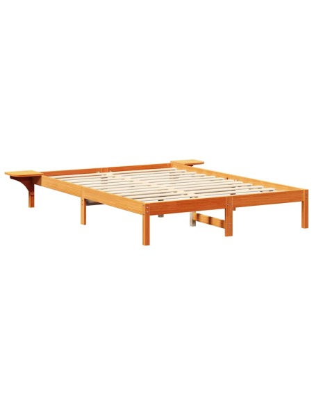 Rete letto con comodini Marrone 140 x 200 cm Marrone cerato