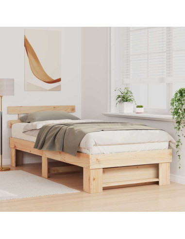 Struttura del letto Marrone 100 x 200 cm Pino massello