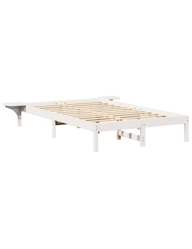 Struttura del letto Bianco 140 x 190 cm Pino massello