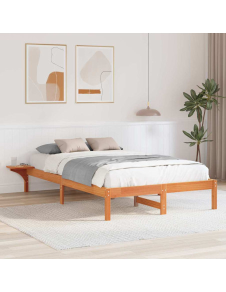 Rete letto con comodini Marrone 140 x 190 cm Marrone cerato