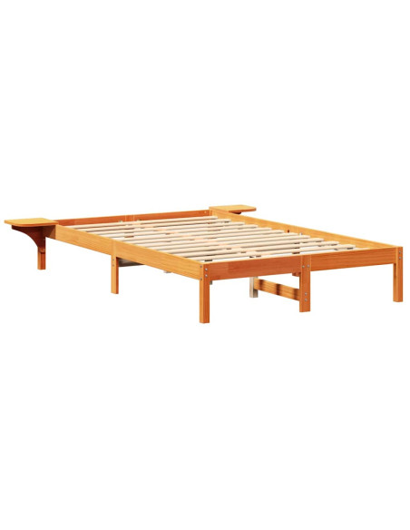 Rete letto con comodini Marrone 140 x 190 cm Marrone cerato