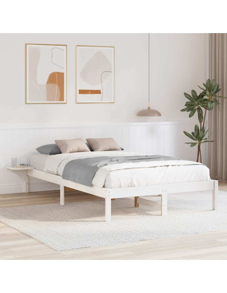 Struttura del letto Bianco 135 x 190 cm Pino massello