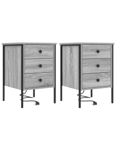 Armadio da Notte 2 pcs Grigio Sonoma 42 x 41 x 61 cm