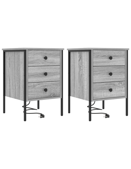 Armadio da Notte 2 pcs Grigio Sonoma 42 x 41 x 61 cm