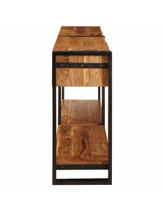 Tavoli consolle 2 pcs Marrone Legno di Acacia Massello