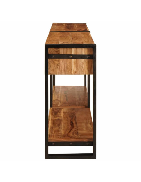 Tavoli consolle 2 pcs Marrone Legno di Acacia Massello