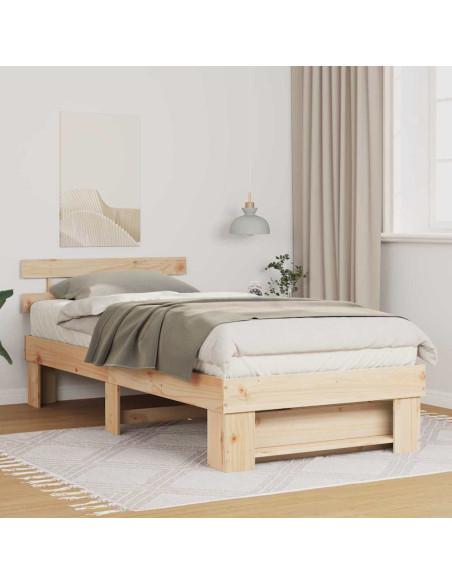 Struttura del letto Marrone 90 x 190 cm Legno di pino massello
