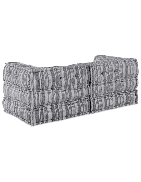 Pouffe 2 pcs Grigio 70 x 70 x 54 cm Tessuto