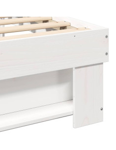 Struttura del letto Bianco 90 x 190 cm Pino massello 2