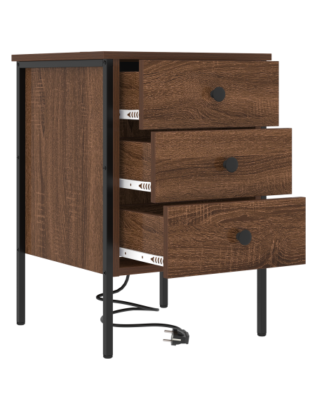 Armadio da Notte con cassetto Rovere marrone 42 x 41 x 61 cm