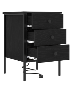 Armadio da Notte Rovere Nero 42 x 41 x 61 cm Legno multistrato