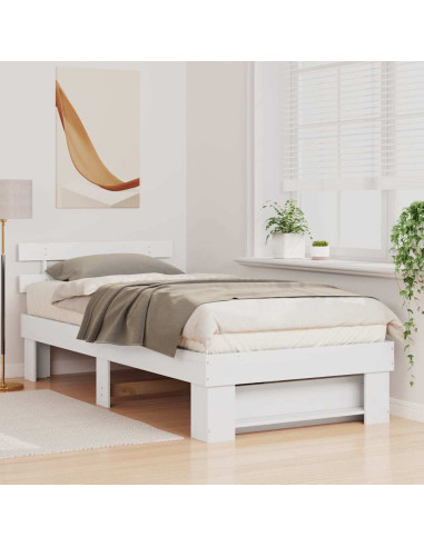 Struttura del letto Bianco 90 x 190 cm Pino massello