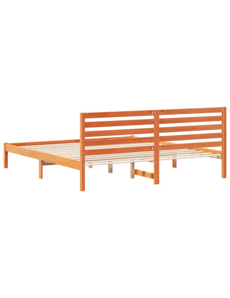 Struttura del letto con testiera Cera marrone 200 x 200 cm